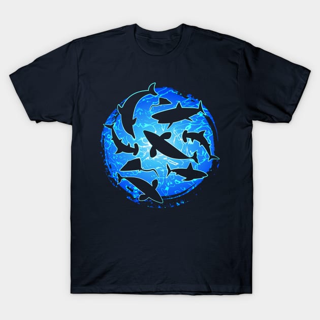 Sea Life Silhouettes T-Shirt by Dragonbudgie